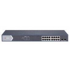 Hikvision DS-3E0518P-E/M Коммутатор 16-портовый неуправляемый PoE