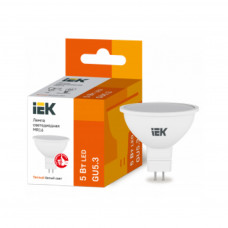 LLE-MR16-5-230-30-GU5 IEK Лампа светодиодная MR16 софит 5Вт 230В 3000К GU5.3 IEK