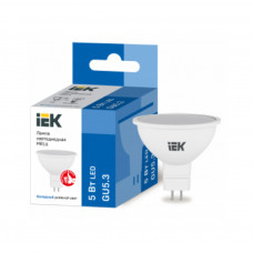 LLE-MR16-5-230-65-GU5 IEK Лампа светодиодная MR16 софит 5Вт 230В 6500К GU5.3 IEK