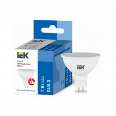 LLE-MR16-7-230-65-GU5 IEK Лампа светодиодная MR16 софит 7Вт 230В 6500К GU5.3 IEK