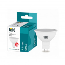 LLE-MR16-9-230-40-GU5 IEK Лампа светодиодная MR16 софит 9Вт 230В 4000К GU5.3 IEK