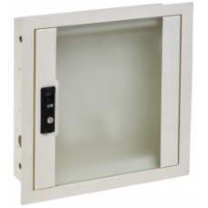 ITK LINEA R Шкаф мультимедиа настенный встраиваемый 400х400мм дверь стеклянная белый RAL9016