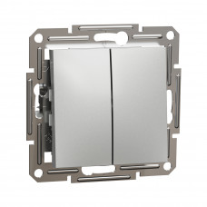 Выключатель двухклавишный SE EPH0300161 Asfora 10AX мех.быстрозажимной алюминий Выключатель двухклавишный SE EPH0300161 Asfora 10AX мех.быстрозажимной алюминий