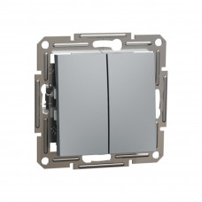 Выключатель двухклавишный SE EPH0300162 Asfora 10AX мех.быстрозажимной сталь Выключатель двухклавишный SE EPH0300162 Asfora 10AX мех.быстрозажимной сталь