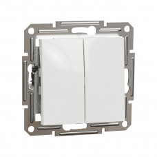 Выключатель двухклавишный SE EPH0370121 Asfora механизм быстрозажим. клеммы белый Выключатель двухклавишный SE EPH0370121 Asfora механизм быстрозажим. клеммы белый