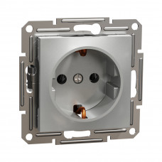 Розетка SE EPH2900161 Asfora с заземлением 16А механизм винтовой алюминий Розетка SE EPH2900161 Asfora с заземлением 16А механизм винтовой алюминий