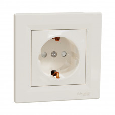 Розетка с заземлением со шторками SE EPH2900223 Asfora 16А в сборе винт. клеммы кремовый Розетка с заземлением со шторками SE EPH2900223 Asfora 16А в сборе винт. клеммы кремовый