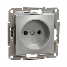 Розетка SE EPH3000161 Asfora без заземления 16А механизм винтовой алюминий Розетка SE EPH3000161 Asfora без заземления 16А механизм винтовой алюминий