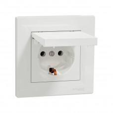Розетка с заземлением SE EPH3100121 Asfora 16А с крышкой в сборе винт. клеммы белый Розетка с заземлением SE EPH3100121 Asfora 16А с крышкой в сборе винт. клеммы белый