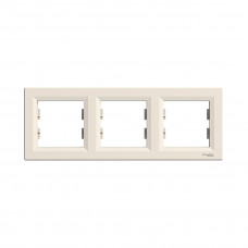 Рамка горизонтальная SE EPH5800323 Asfora 3 постовая кремовый