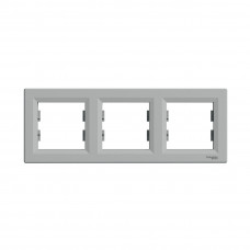 Рамка горизонтальная SE EPH5800361 Asfora 3 постовая алюминий