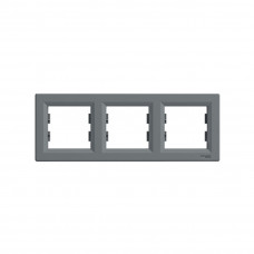 Рамка горизонтальная SE EPH5800362 Asfora 3 постовая сталь