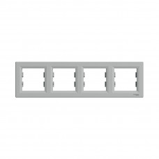Рамка горизонтальная SE EPH5800461 Asfora 4 постовая алюминий