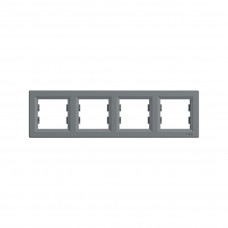 Рамка горизонтальная SE EPH5800462 Asfora 4 постовая сталь