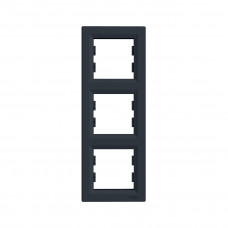 Рамка вертикальная SE EPH5810371 Asfora 3 постовая антарцит
