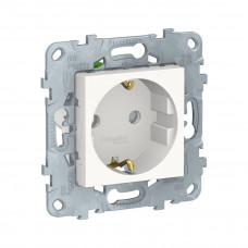 Розетка с заземлением SE NU505718 Unica New с з/к быстрозажимные клеммы белый Розетка с заземлением SE NU505718 Unica New с з/к быстрозажимные клеммы белый