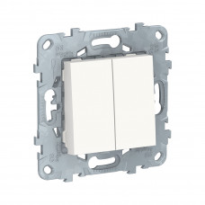 Выключатель двухклавишный SE NU521118 Unica New белый Выключатель двухклавишный SE NU521118 Unica New белый