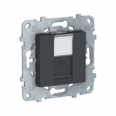 Розетка RJ45 SE NU541154 Unica New одиночная категория 5е UTP антрацит Розетка RJ45 SE NU541154 Unica New одиночная категория 5е UTP антрацит