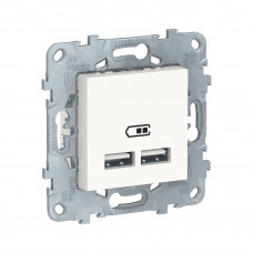 Розетка USB SE NU541818 Unica New 2-местная 2100 мА белый Розетка USB SE NU541818 Unica New 2-местная 2100 мА белый