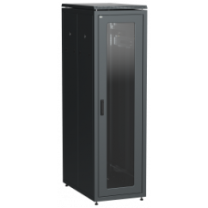 ITK Шкаф сетевой напольный 19" LINEA N 42U 600х1000мм стеклянная передняя дверь черный