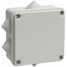 UKO11-100-100-050-K41-44 IEK Коробка распаячная КМ41233 для о/п 100х100х50мм IP44 (RAL 7035, 6 гермовводов) IEK