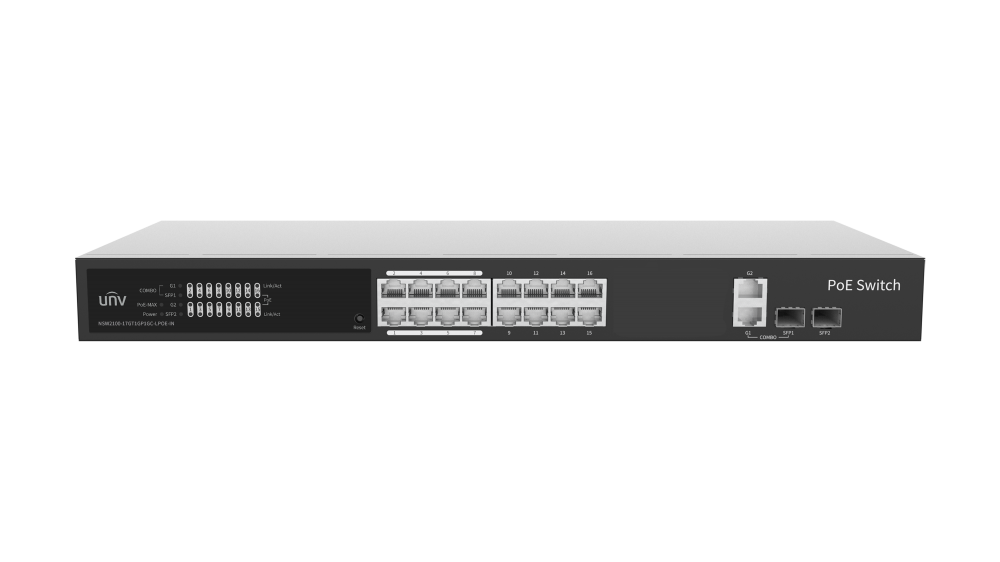 Uniview 17-ти портовый PoE коммутатор