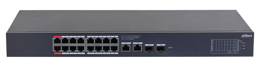 Dahua 20-портовый гигабитный управляемый коммутатор PoE