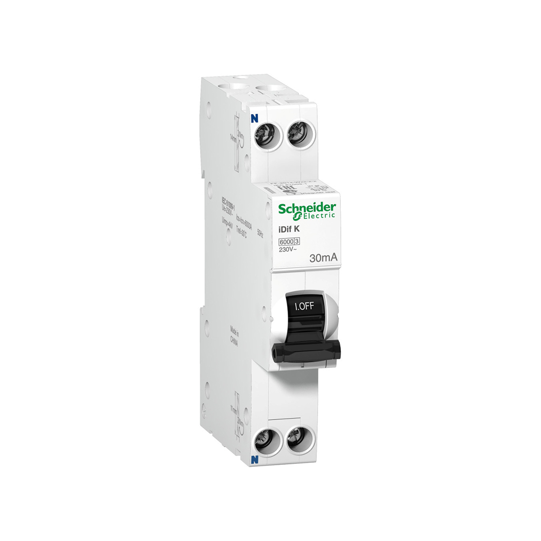 Schneider Electric Дифференциальный автомат SE A9D49610 Acti9 1P+N 10А 1 модуль 18мм C 30 мА тип A 6 кА