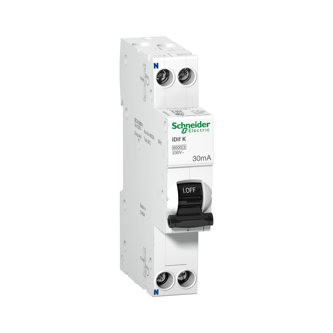 Schneider Electric Дифференциальный автоматический выключатель SE A9D63610 iDif K 10A 6 ka C 30мА AC
