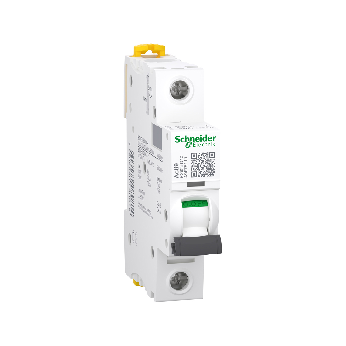 Schneider Electric Автоматический выключатель SE A9F75110 Acti9 iC60N 1P 10А D 6 kA