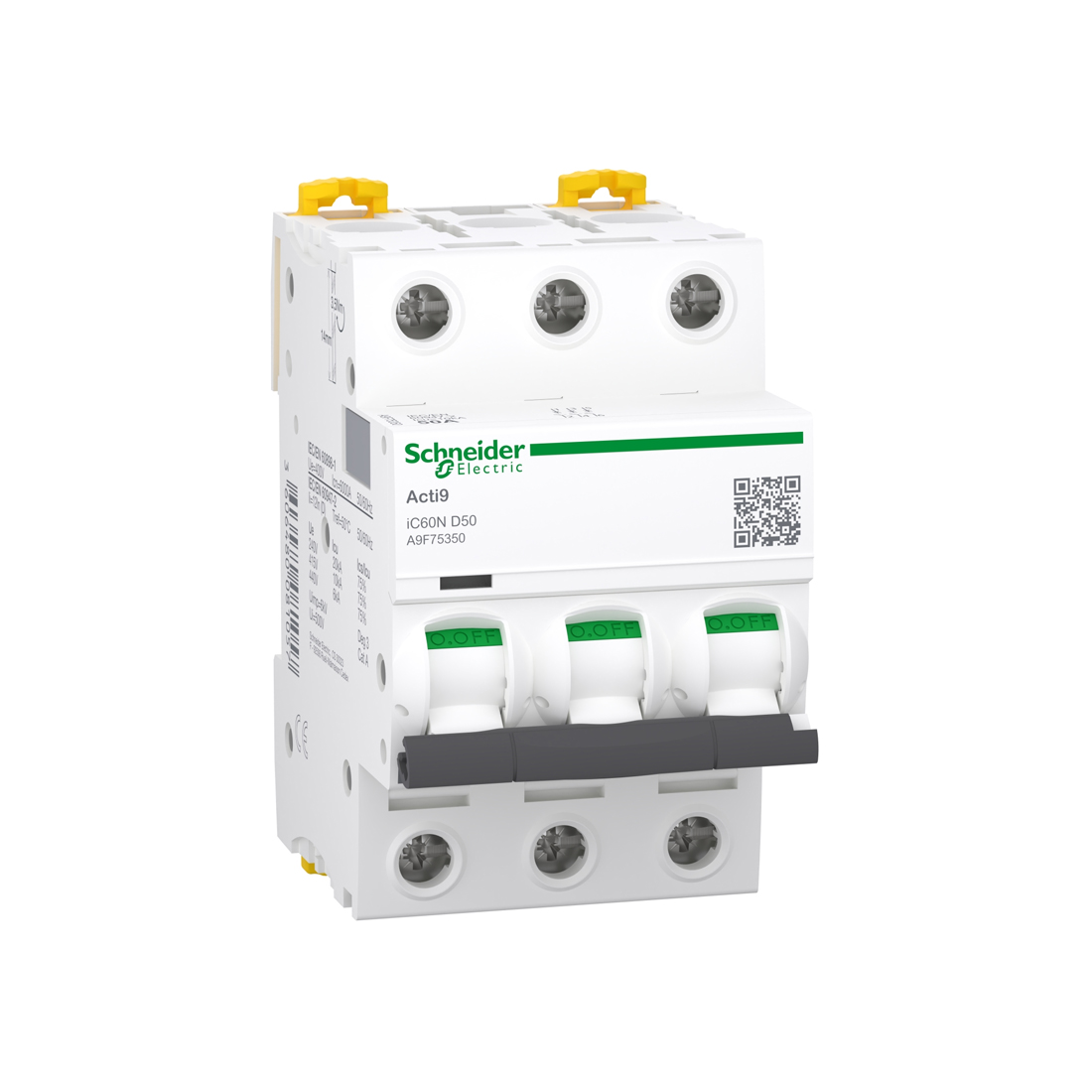 Schneider Electric Автоматический выключатель SE A9F75350 Acti9 iC60N 3P 50А D 6 kA