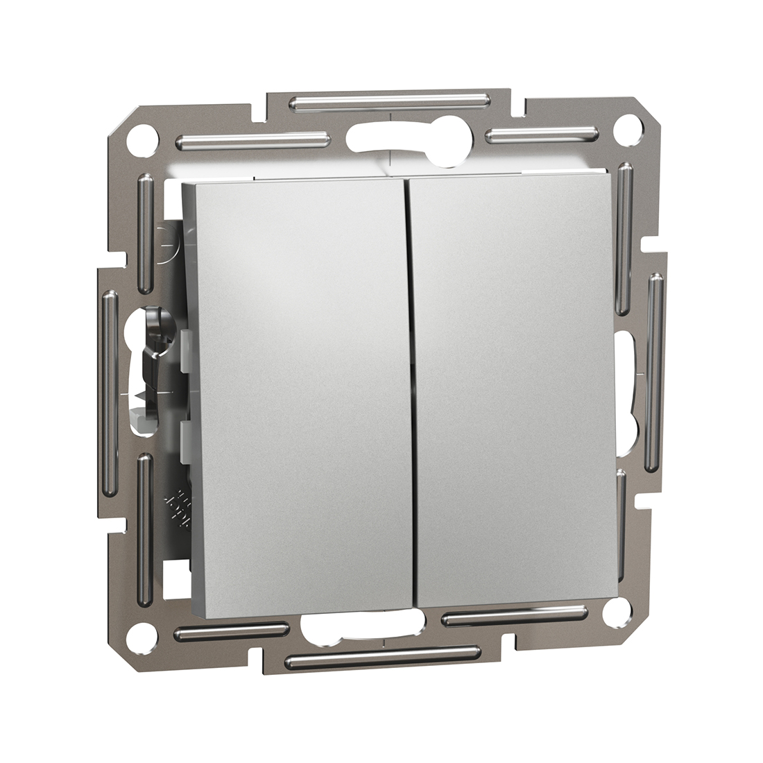 Schneider Electric Выключатель двухклавишный SE EPH0300161 Asfora 10AX мех.быстрозажимной алюминий