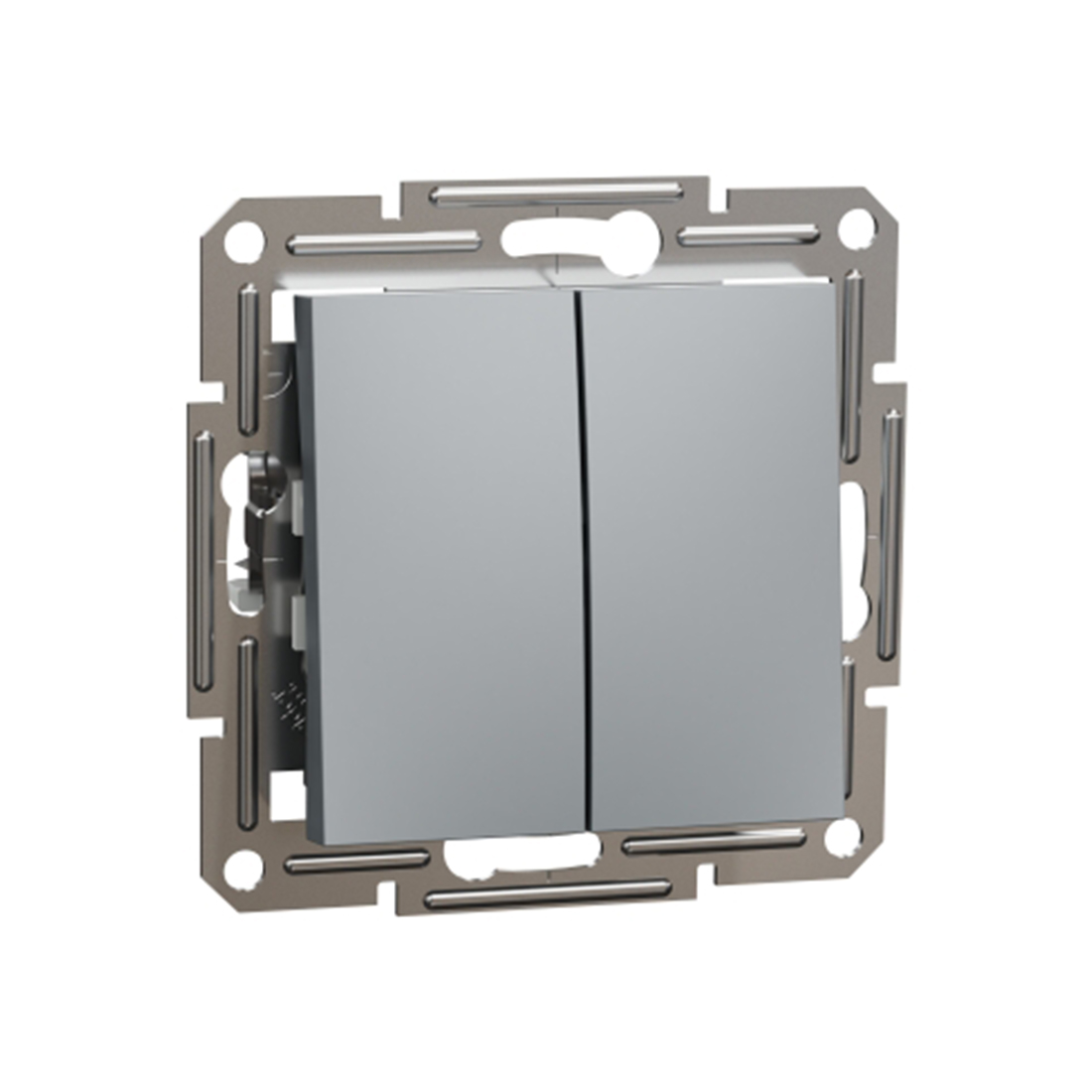 Schneider Electric Выключатель двухклавишный SE EPH0300162 Asfora 10AX мех.быстрозажимной сталь
