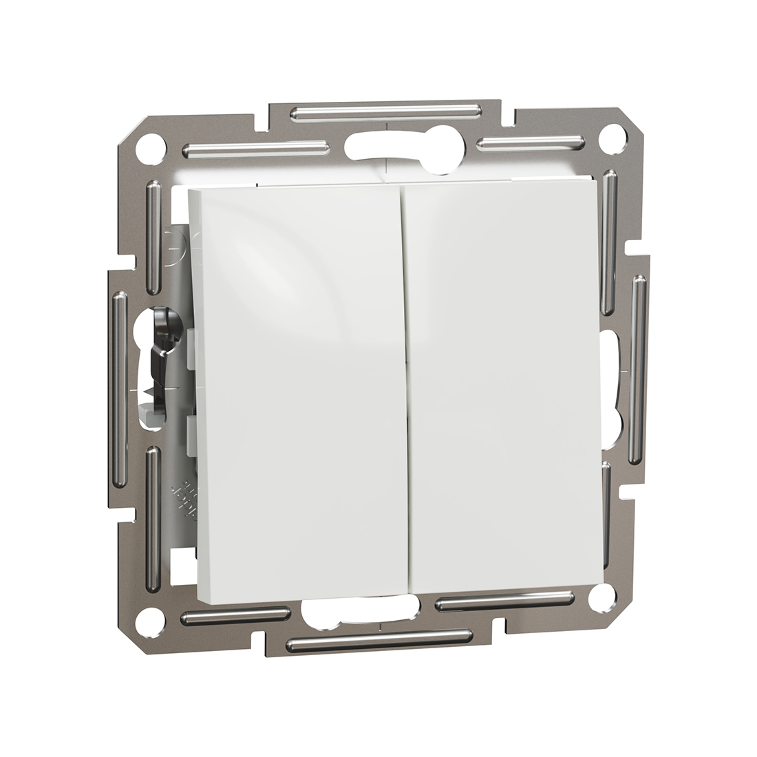 Schneider Electric Выключатель двухклавишный SE EPH0370121 Asfora механизм быстрозажим. клеммы белый