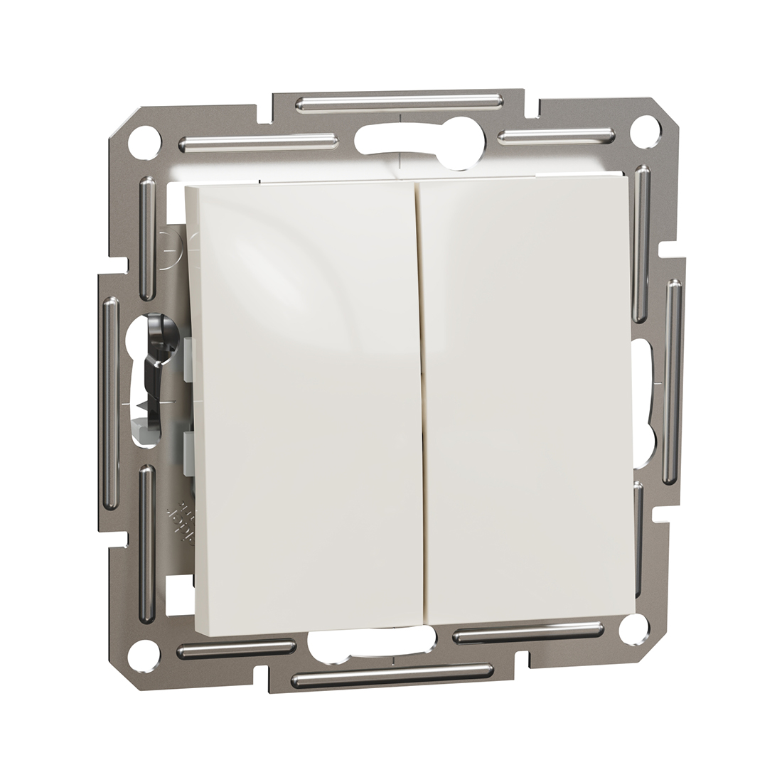 Schneider Electric Выключатель двухклавишный SE EPH0370123 Asfora механизм быстрозажим. клеммы кремовый
