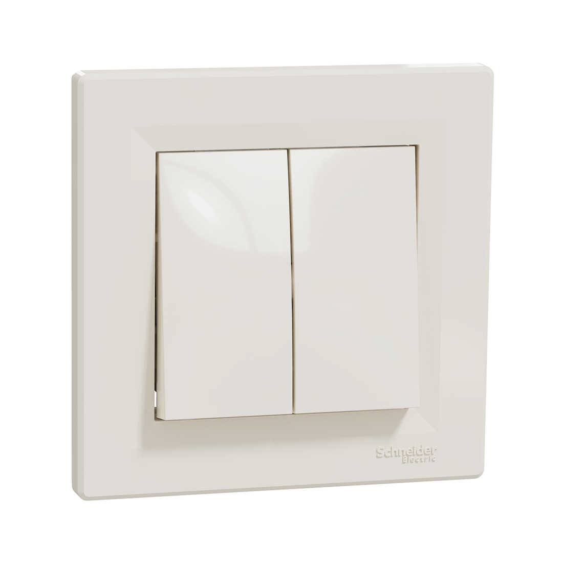 Schneider Electric Переключатель двухклавишный SE EPH0600123 Asfora в сборе быстрозажим. клеммы кремовый