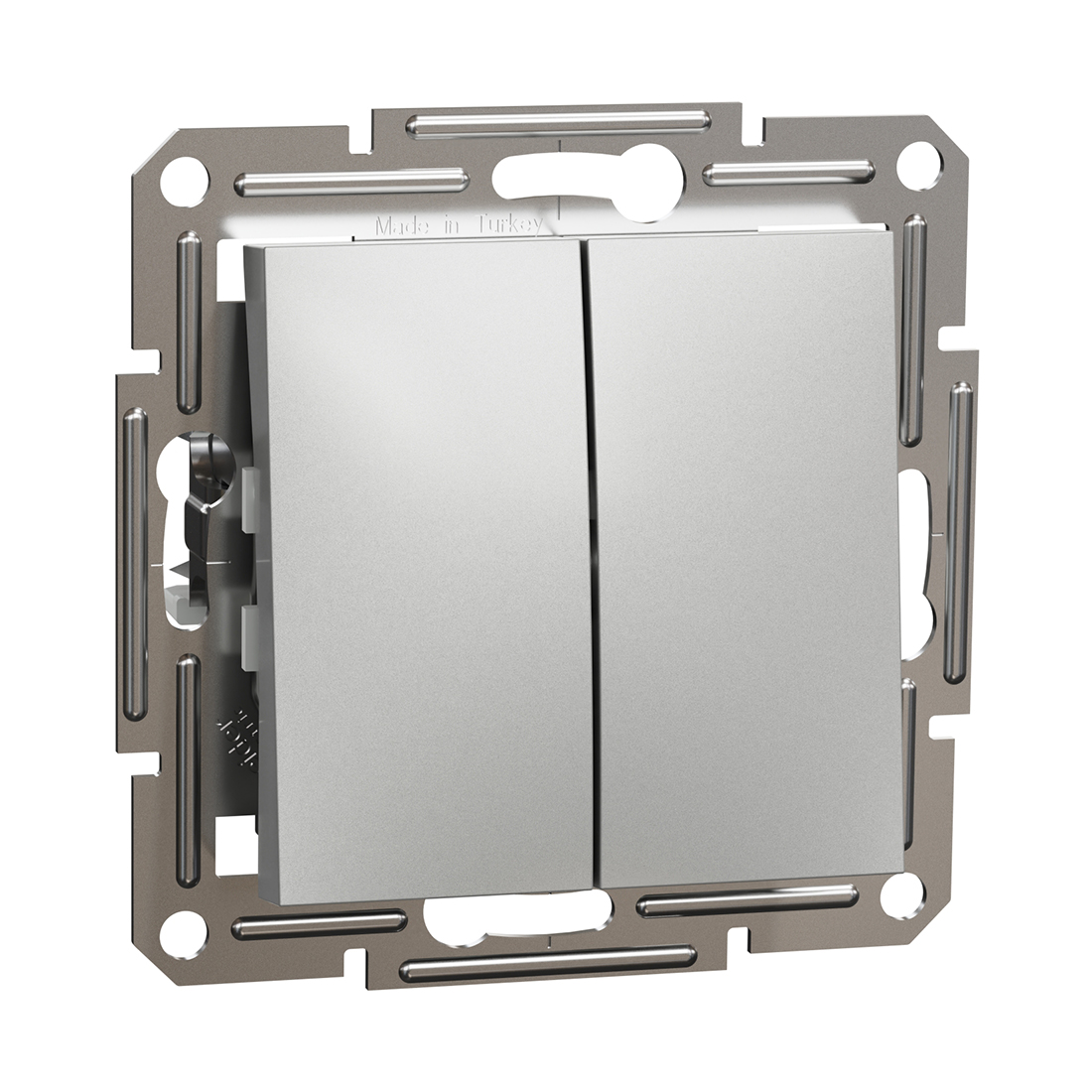 Schneider Electric Выключатель 2х клавишный SE EPH0600161 Asfora проходной механизм алюминий
