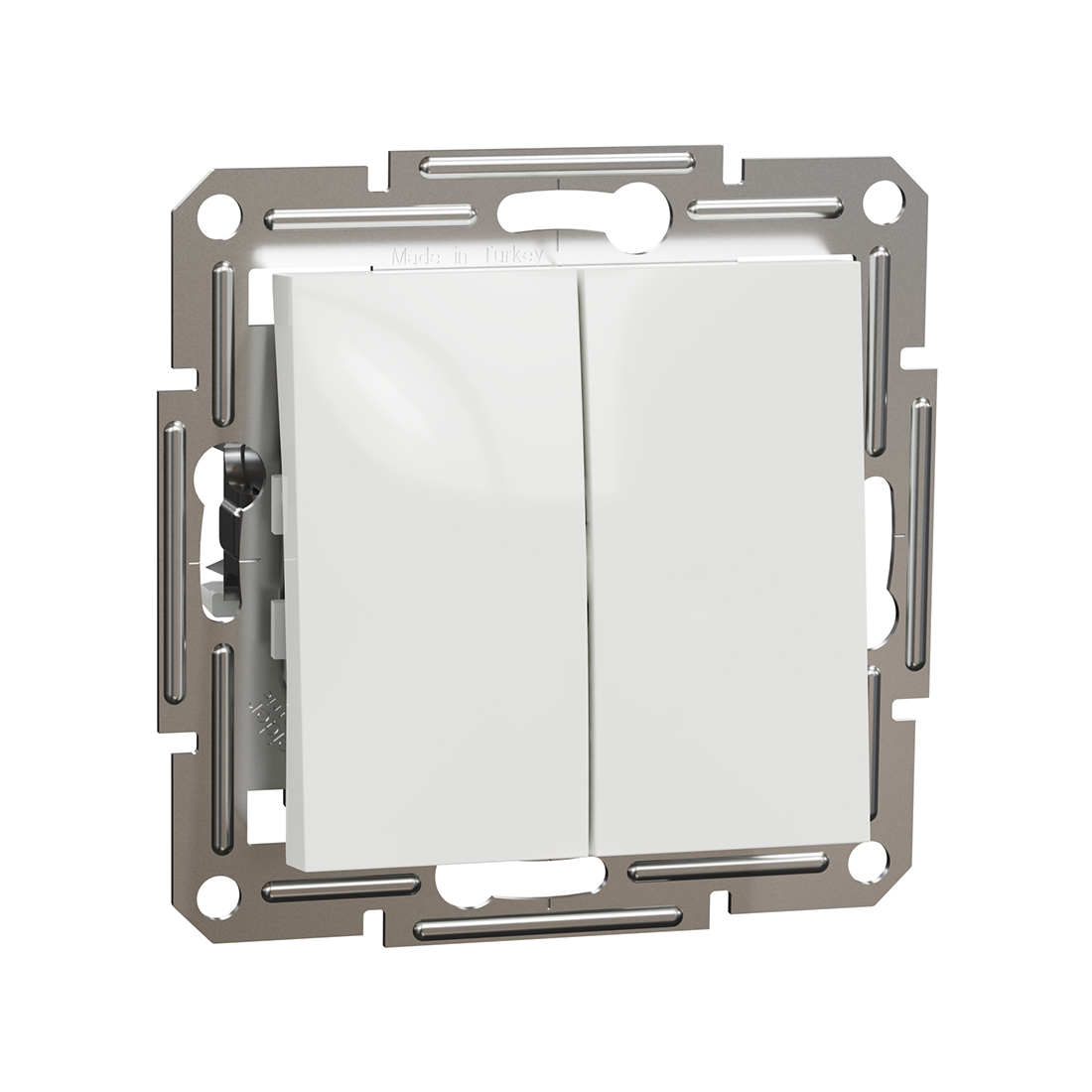 Schneider Electric Переключатель двухклавишный SE EPH0670121 Asfora механизм быстрозажим. клеммы белый