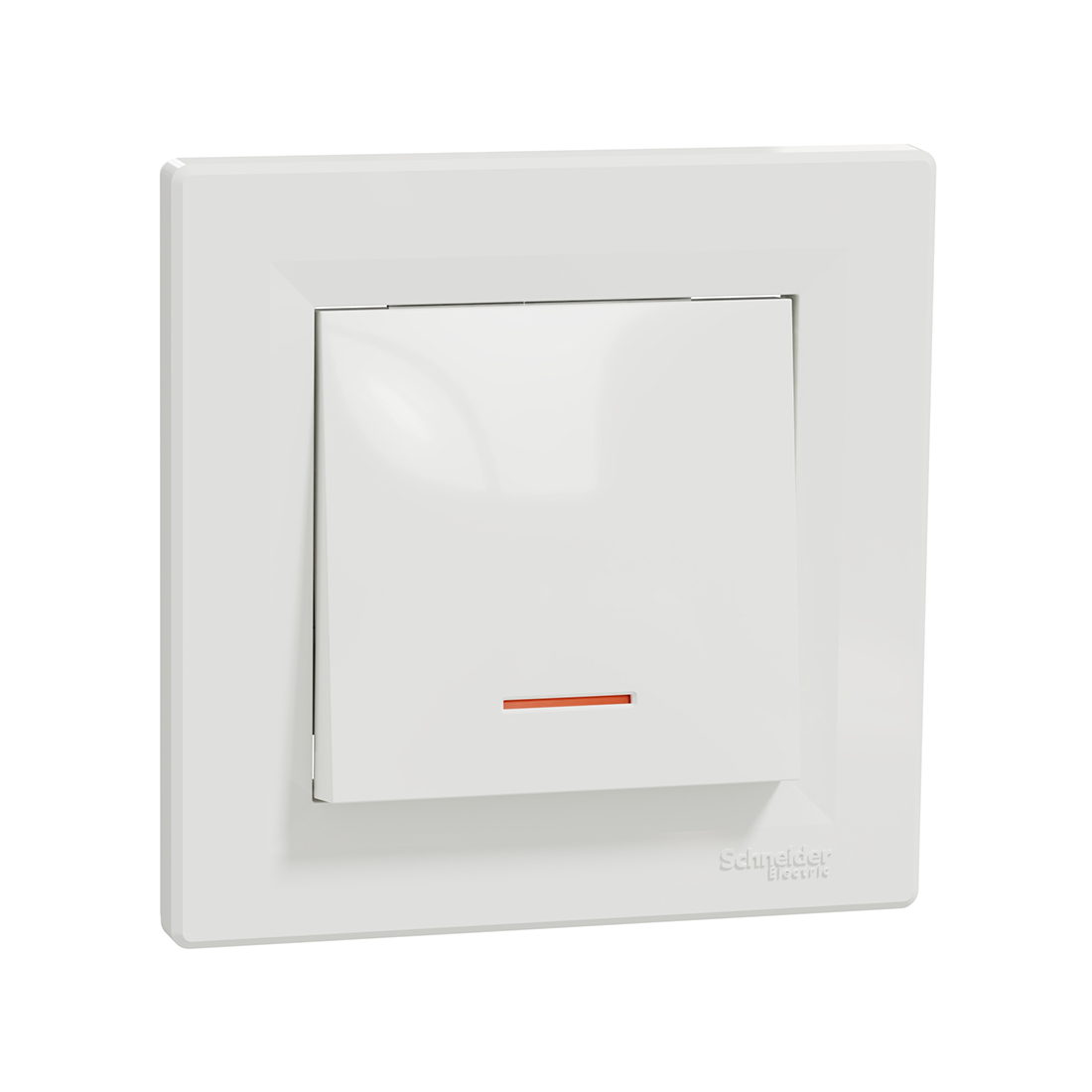 Schneider Electric Выключатель одноклавишный SE EPH1400121 Asfora 10АХ в сборе с подсветкой белый