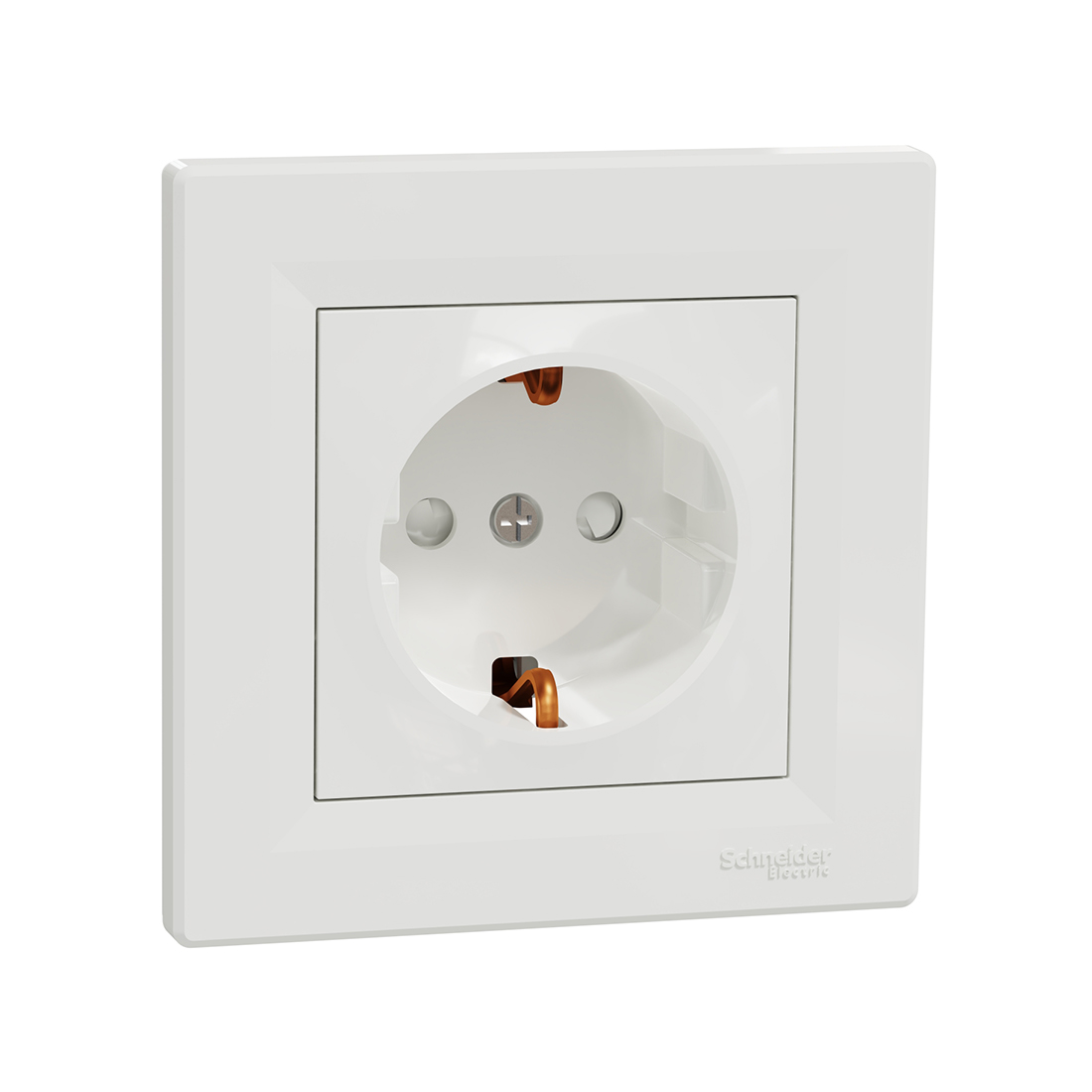 Schneider Electric Розетка с заземлением со шторками SE EPH2900221 Asfora 16А в сборе винт. клеммы белый