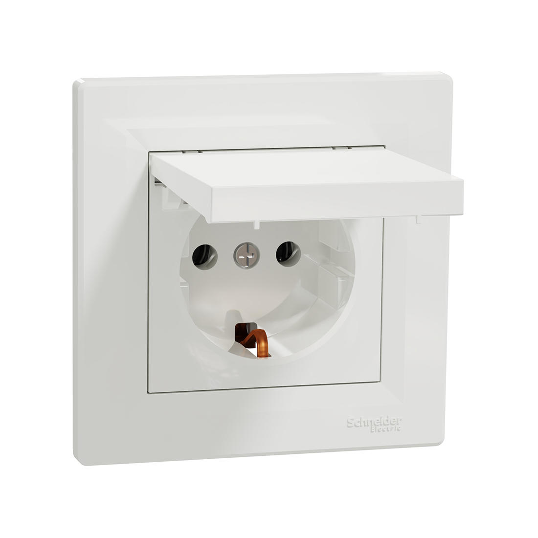 Schneider Electric Розетка с заземлением SE EPH3100121 Asfora 16А с крышкой в сборе винт. клеммы белый