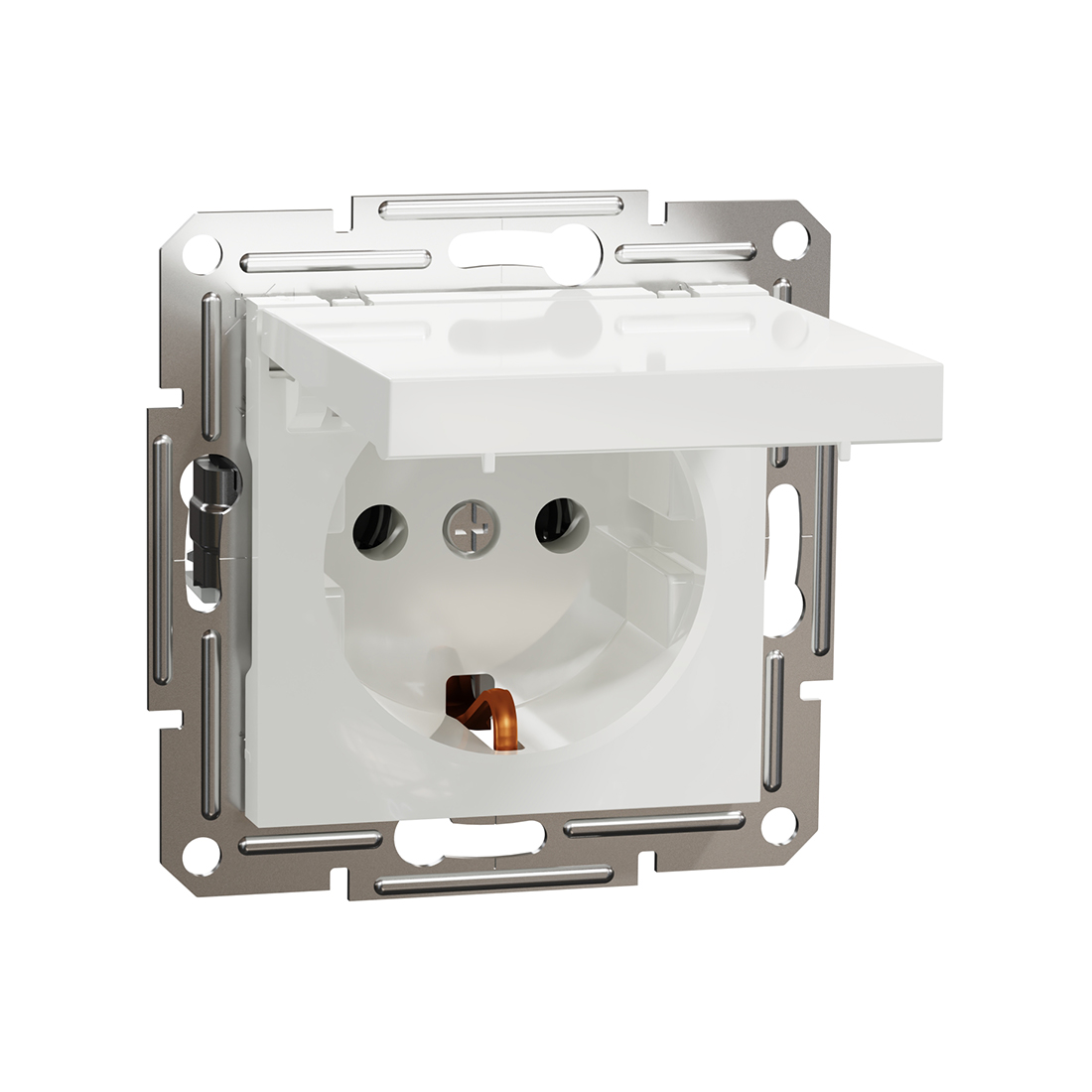 Schneider Electric Розетка с заземлением SE EPH3170121 Asfora 16А с крышкой механизм винт. клеммы белый