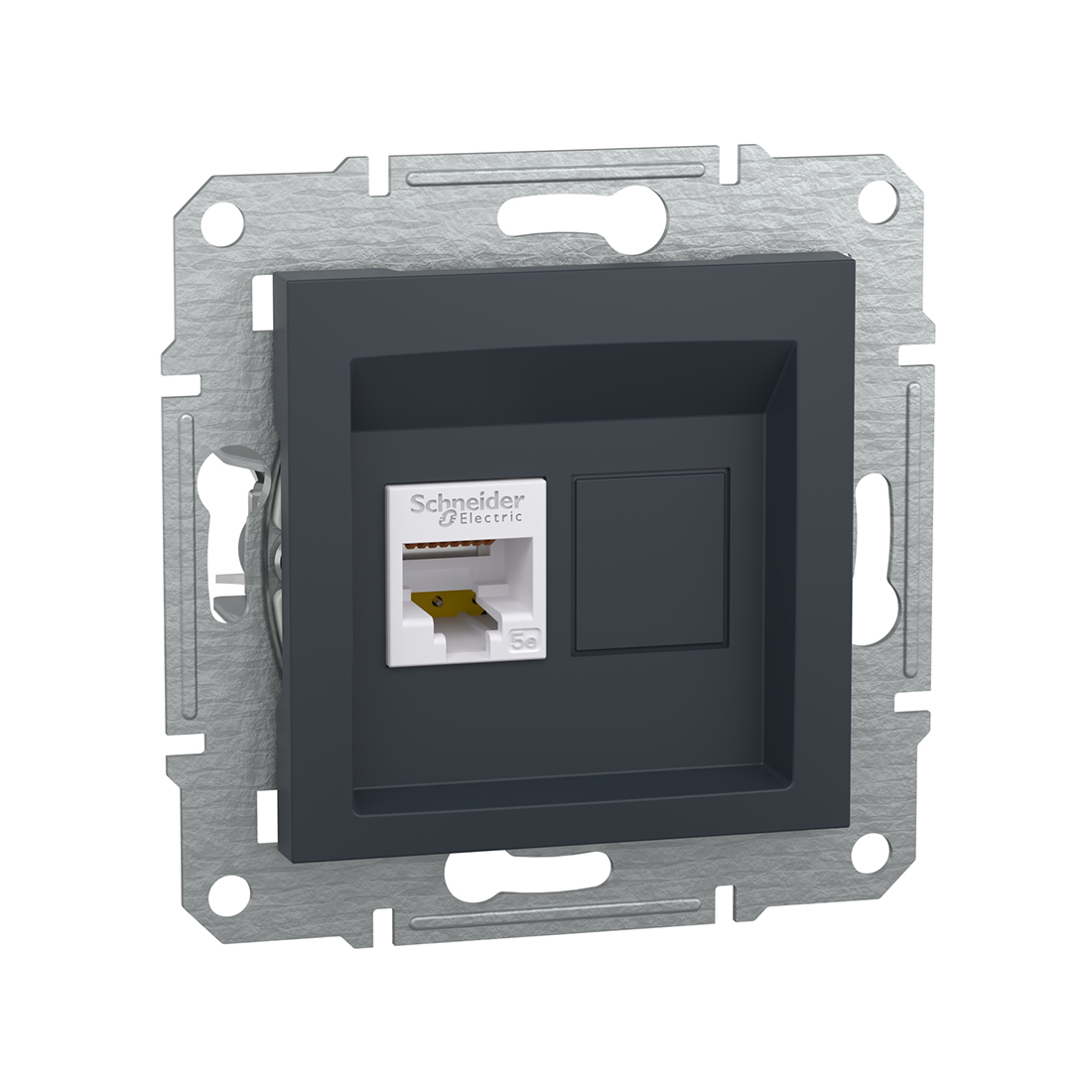 Schneider Electric Розетка компьютерная SE EPH4300171 Asfora RJ45 кат. 5е механизм антрацит