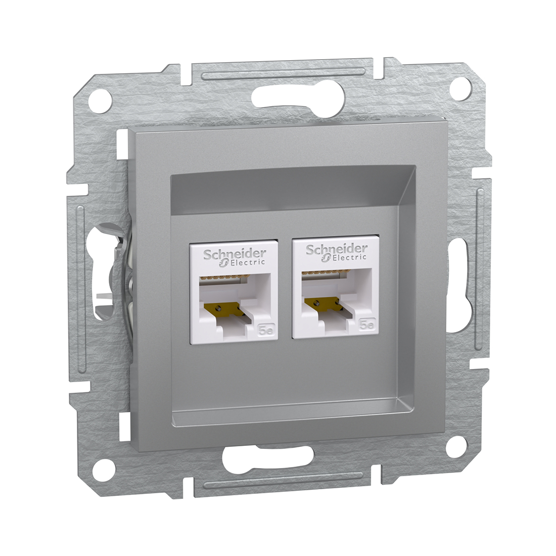 Schneider Electric Розетка компьютерная двойная SE EPH4400161 Asfora RJ45 кат.5e механизм алюминий