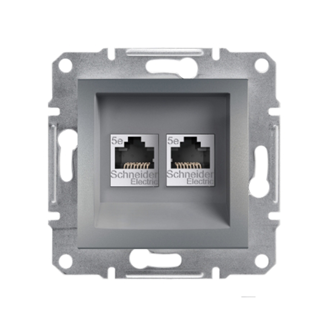 Schneider Electric Розетка компьютерная двойная SE EPH4400162 Asfora RJ45 кат.5e механизм сталь