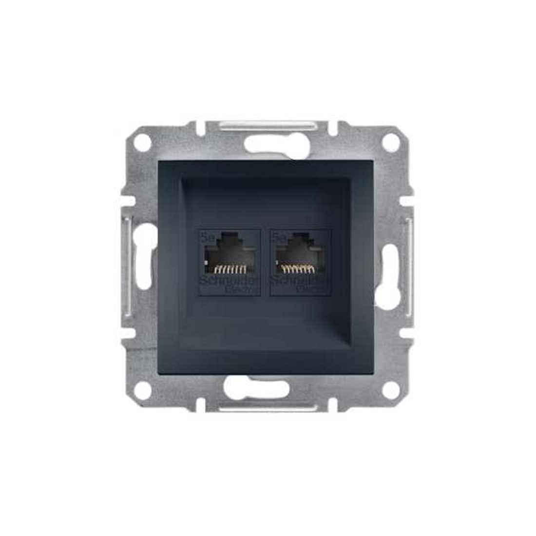 Schneider Electric Розетка компьютерная двойная SE EPH4400171 Asfora RJ45 кат. 5е механизм антрацит