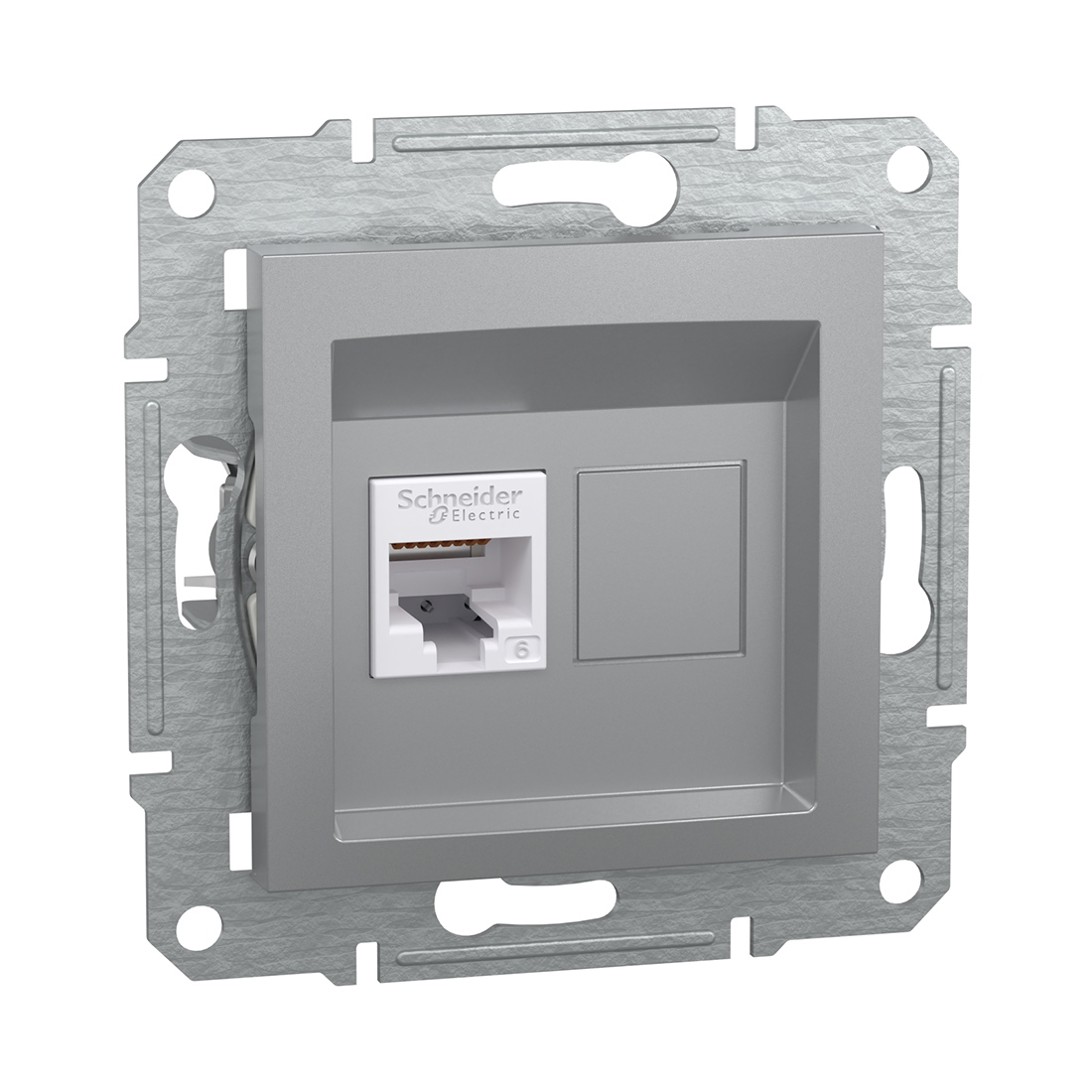 Schneider Electric Розетка компьютерная SE EPH4700161 Asfora RJ45 кат.6e механизм алюминий