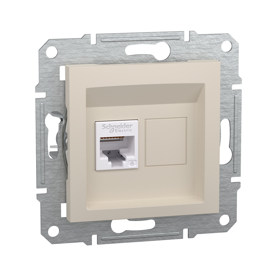 Schneider Electric Розетка компьютерная SE EPH4770123 Asfora RJ45 кат. 6 механизм кремовый