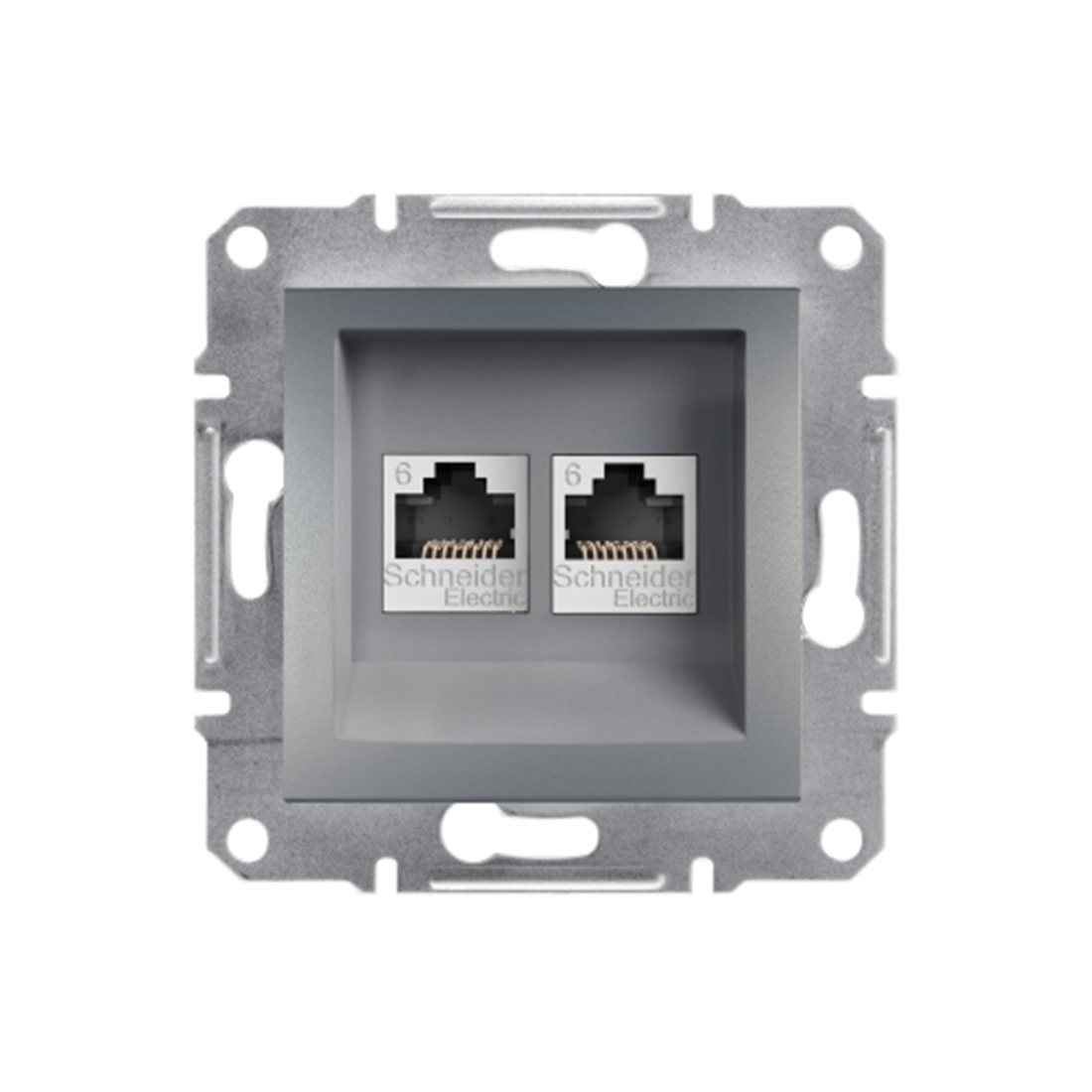 Schneider Electric Розетка компьютерная двойная SE EPH4800162 Asfora RJ45 кат.6e механизм сталь