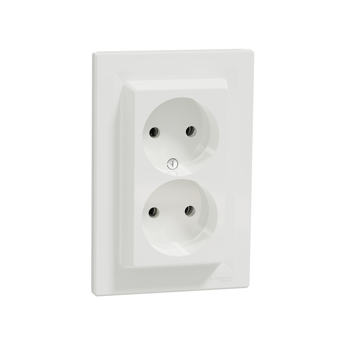 Schneider Electric Розетка двойная SE EPH9700121 Asfora без заземления в сборе вин.клеммы белая
